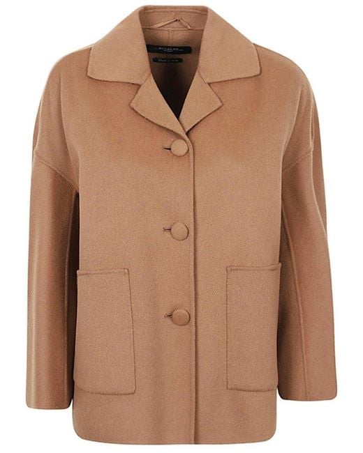 Weekend by Maxmara Brown Relaxed Fit Buttoned Jacket