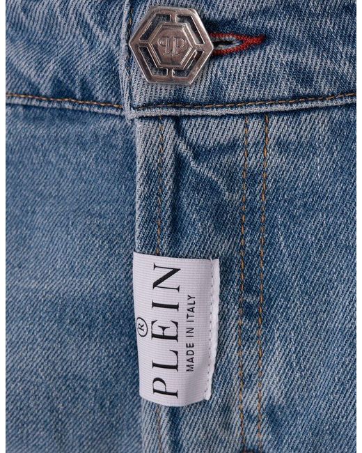 Philipp Plein Blue Super Straight Cut Premium Jeans for men