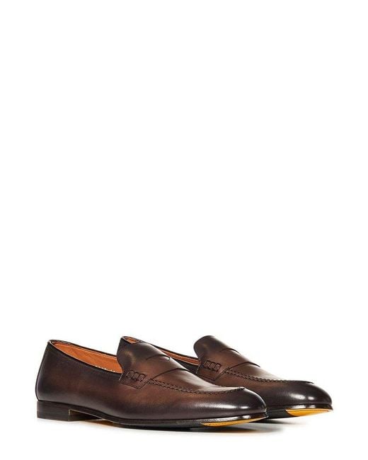 Doucal's Brown Penny-Slot Slip-On Loafers for men