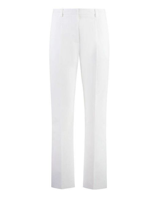 Valentino White Mid-rise Tailored Pants