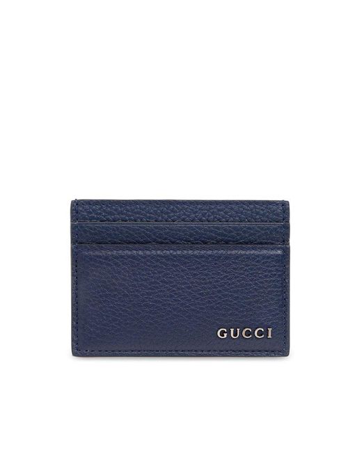 Gucci Blue Leather Card Holder, for men