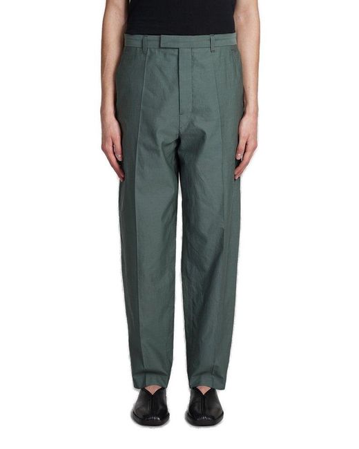 Lemaire Green Zipped Tapered Leg Trousers for men