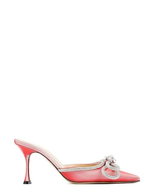 red pointed mules