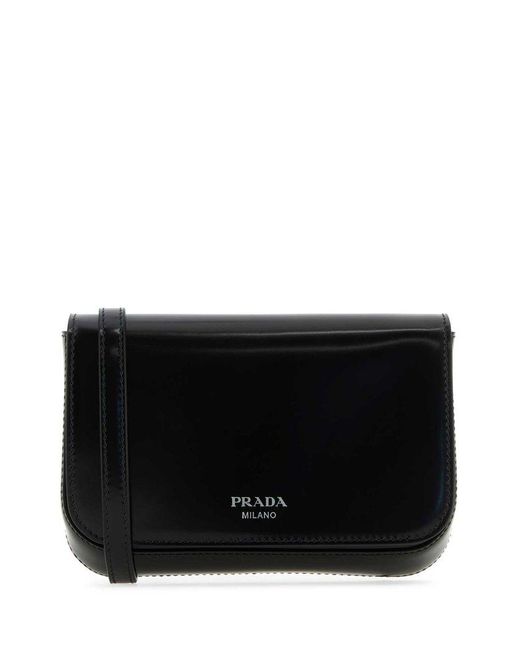 Prada Black Logo Printed Small Clutch Bag for men
