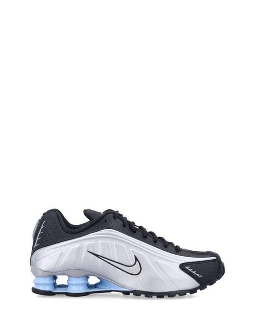 Nike White Shox R4 Lace-Up Sneakers