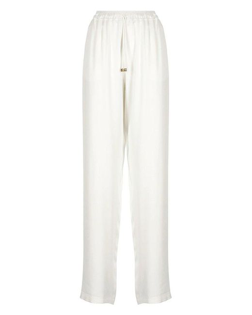 Elisabetta Franchi White Trousers Ivory