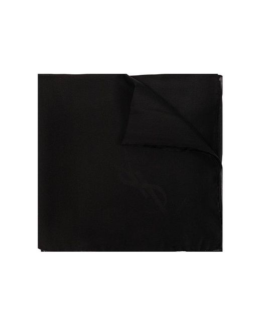 Saint Laurent Black Silk Neckerchief