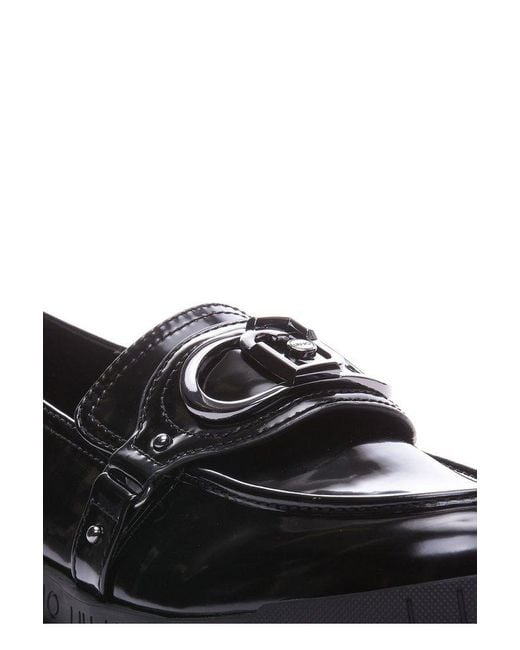 Liu Jo Black Logo Plaque Glossy Loafers