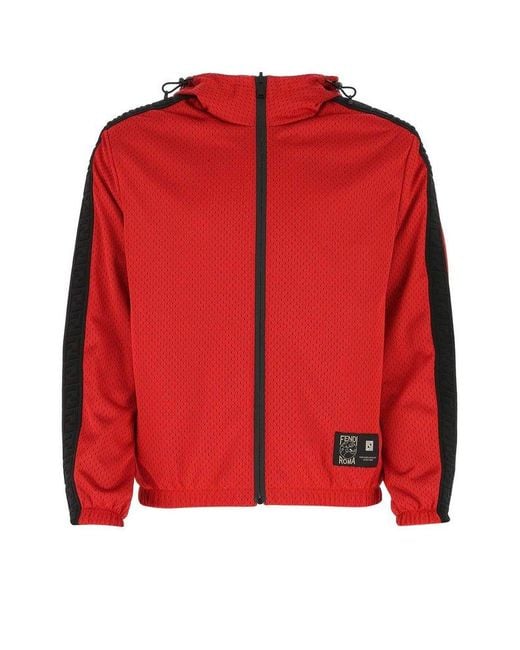 Fendi Synthetic X K-way Perforated Zipped Jacket in Red for Men - Save ...