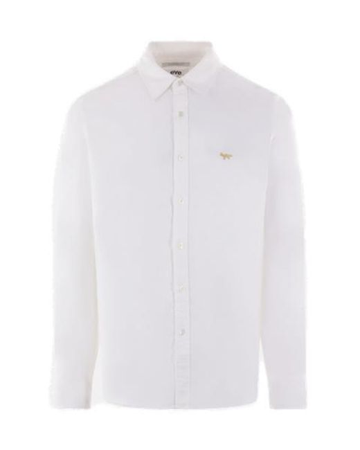 Junya Watanabe White Logo Embroidered Long Sleeved Shirt for men