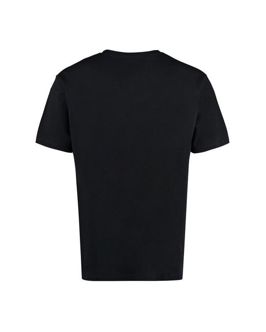 Balmain Black Logo Printed Crewneck T-shirt for men