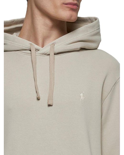 スウェット・トレーナー Polo Ralph Lauren Cotton loopback hoodie Beige Ralph Lauren Cotton Loopback Hoodie In Beige - 8% Off