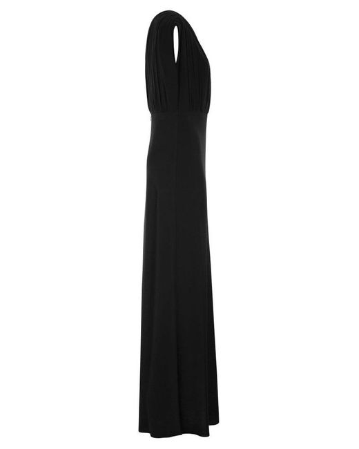 Max Mara Randers Georgette And Enver Satin Long Dress in