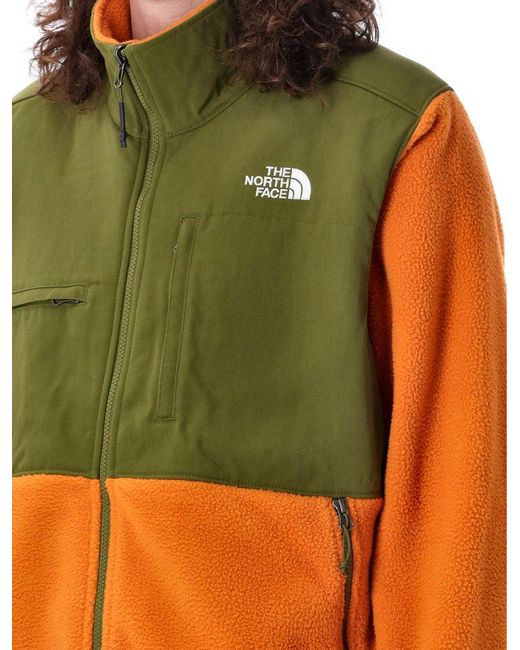 The North Face Orange Ripstop Denali Logo Embroidered Jacket for men