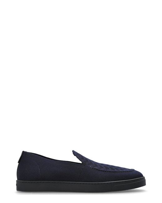 Giorgio Armani Blue Asv Chevron Slip-On Slippers for men