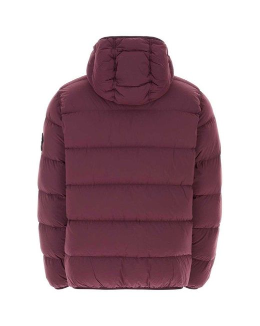 Stone Island Purple Plum Stretch Nylon Down Jacket for men