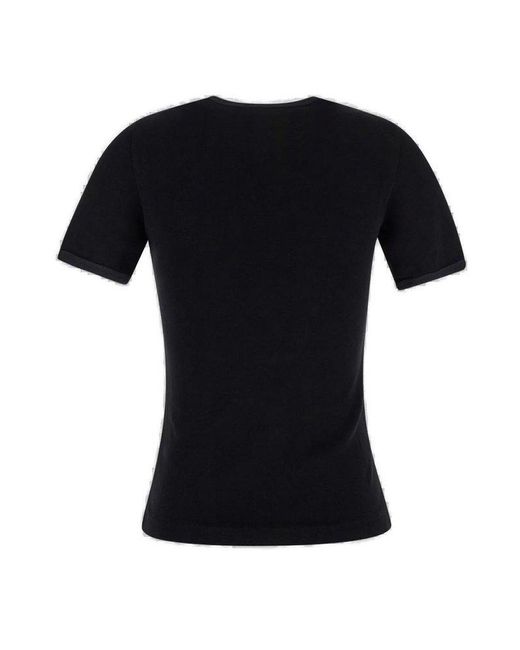 Courreges Black Heritage Crewneck T-Shirt