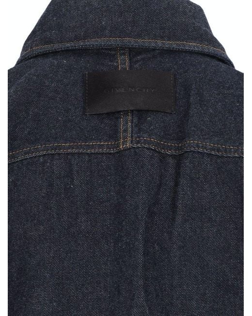 Givenchy Blue Logo Embroidered Denim Shirt