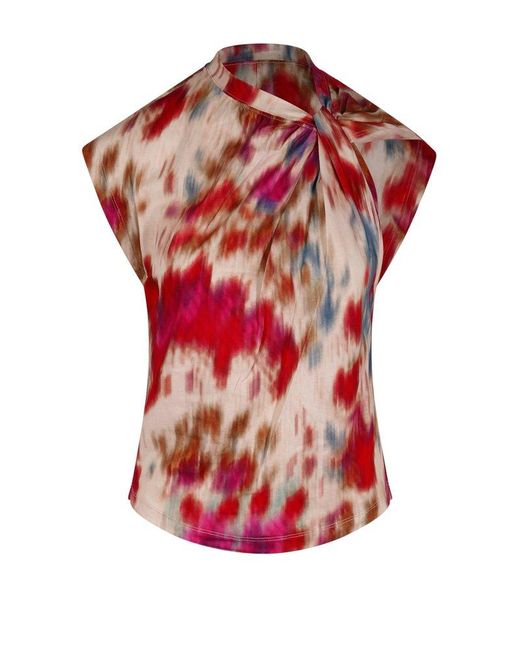 Isabel Marant Red Tie-dyed Asymmetric Top