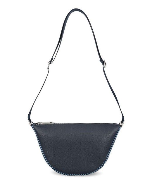 Fendi Blue Melon Zip-Up Small Messenger Bag for men