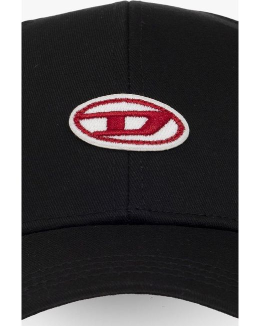 DIESEL Black 'c-runey' Baseball Cap, for men
