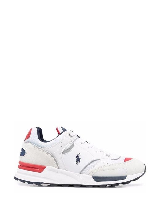 Polo Ralph Lauren White Panelled Low-top Sneakers for men