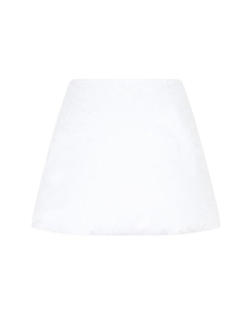 Prada White Padded Cotton Miniskirt