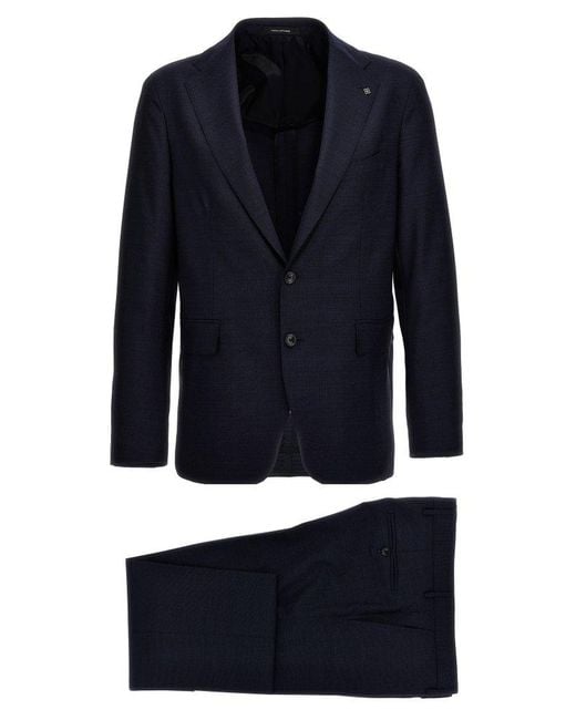 Tagliatore Blue Single-breasted Two-piece Suit Set for men