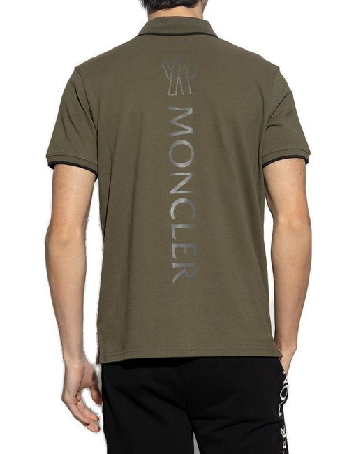 Moncler Basic Polo Shirt With Reflective Logo in Green for Men Lyst