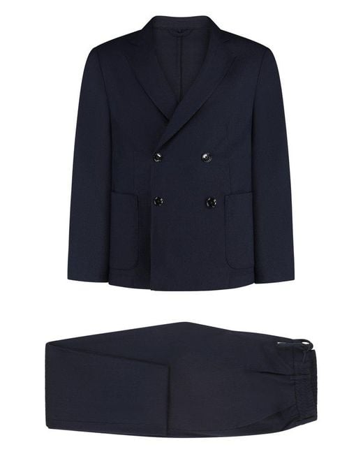 Boss Blue Hanry Double-Breasted Two-Piece Suit for men