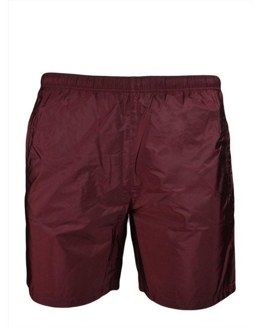 Prada Purple Logo Patch Swim Shorts for men