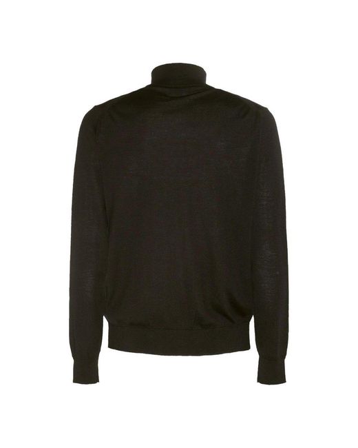 Emporio Armani Green High Neck Zip-up Knitted Jumper for men