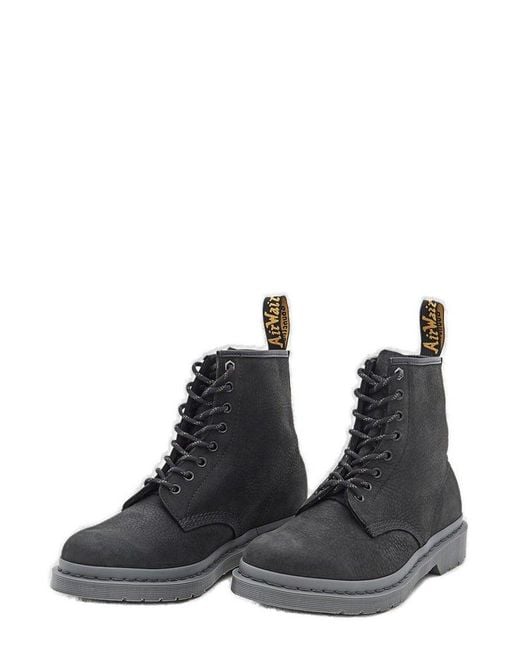 Dr. Martens 1460 Mono Milled Nubuck Lace-up Boots in Black for Men | Lyst