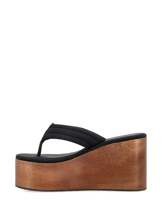 Coperni Black Wooden Branded Wedge Sandals