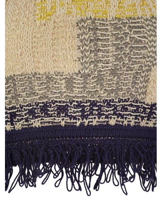 Sportmax Blue Betel Knitted Top With Fringe