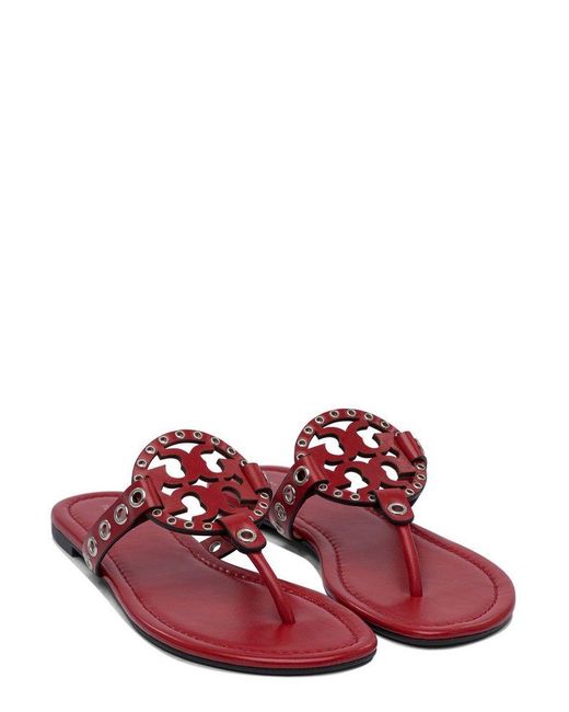 Tory Burch Red Miller Eyelet Sandals