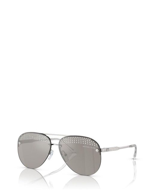 Michael Kors East Side Aviator Sunglasses in Metallic | Lyst UK