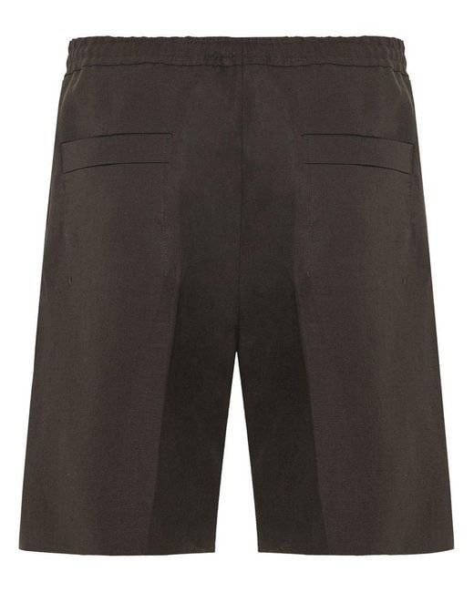 Zegna Gray Oasi Lino Shorts for men