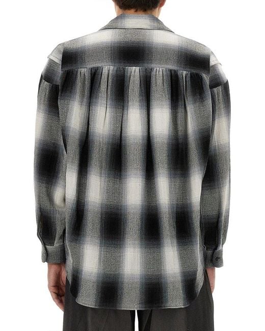 A.I.E. Black Classic Checkered Shirt for men