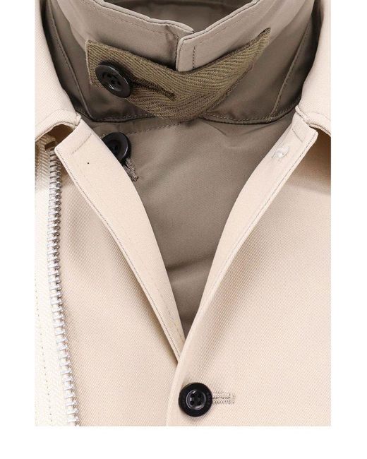 Sacai Natural Long Sleeved Buttoned Layered Jacket for men