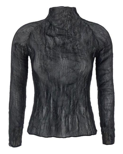 Issey Miyake Black 'Chiffon Twist-56' Sweater