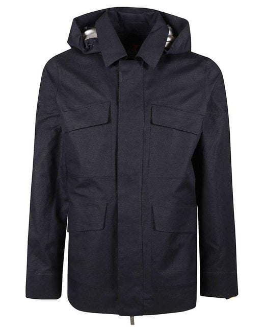 K-Way Blue Erhal Concealed Fastened Hooded Jacket for men