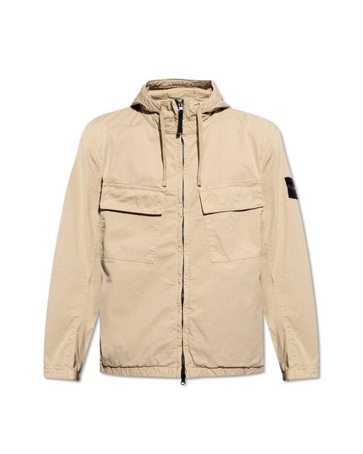 Stone Island Natural Jacket With Logo, for men