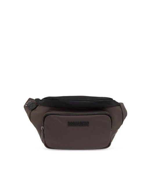 DSquared² Black Belt Bag With Logo for men