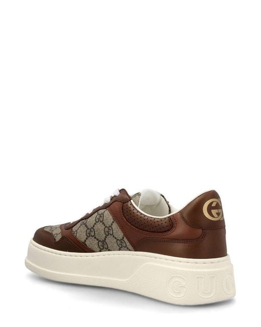 Gucci Brown GG Supreme Canvas & Leather Sneaker