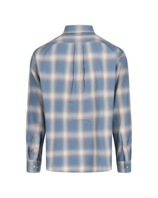 TONYWACK Blue Classic Check Pattern Shirt for men