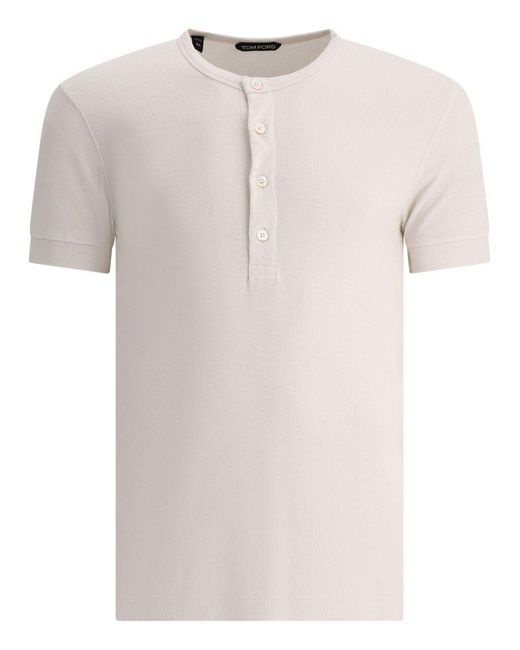 Tom Ford White Henley T-shirts for men