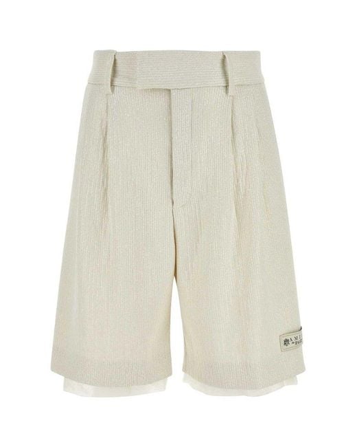 Amiri White Sequin Embellished Layered Shorts for men