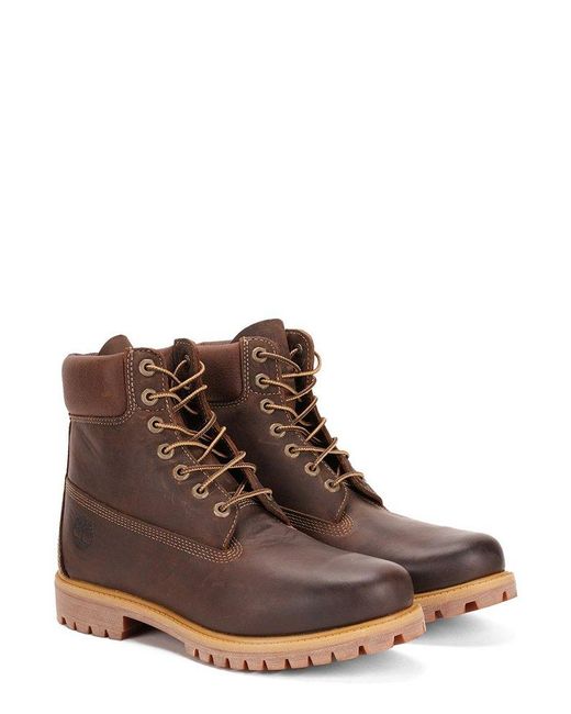 Timberland Brown Premium Waterproof Lace-Up Boots for men