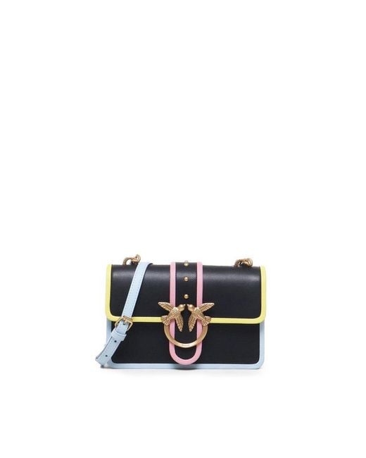 Pinko Black Mini Love One Chain Linked Shoulder Bag